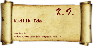 Kudlik Ida névjegykártya